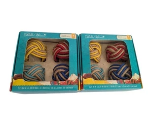 8 NEW Pioneer Woman WOVEN NAPKIN RINGS COLORFUL - Picture 1 of 2