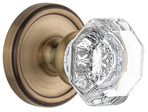 Grandeur GEOCHM_DD_NA Georgetown Solid Brass Rose Dummy Door Knob - Brass - Picture 1 of 1