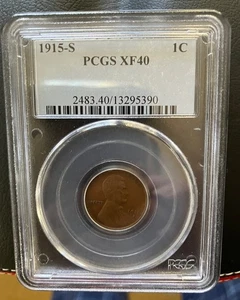 Semi-Key 1915-S Lincoln Cent PCGS XF 40 - Picture 1 of 4