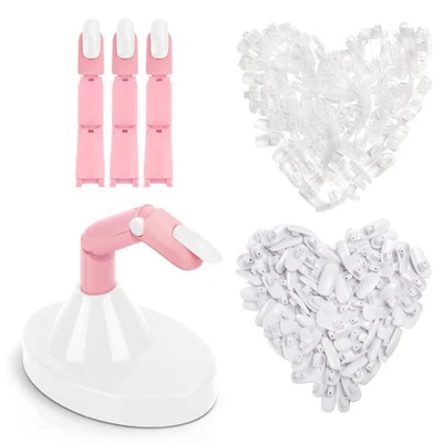 Mano Finta per Ricostruzione Unghie 3 Dita Regolabili e 200 Punte per Unghie - Immagine 1 di 4