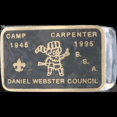 New Max Silber Boy Scout Camp Carpenter Vtg Belt Buckle Daniel Webster Counc Bsa - Image 1 of 2