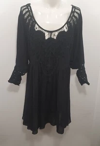 Sportsgirl Black Englaise Skater Dress Sz 12 - Picture 1 of 9