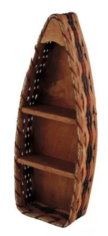 Amish Made Boat Basket Two Stationary Shelf Hanging or Stand Alone Basket Cover