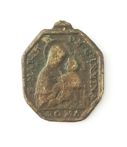 S. Maria De Carmin Roma S. Francis Reverse Side Metal Medallion - Picture 1 of 8