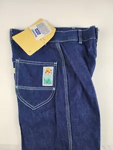 1977 Deadstock Levi's Junior Größe 7 Denim Jeans mit Tulpen Blumenaufnäher 25 Zoll x 32 Zoll - Bild 1 von 14
