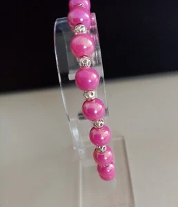 Armband Perlen Armband Imitations Perlen und versilberte Perlen 19+4 cm - Bild 1 von 2