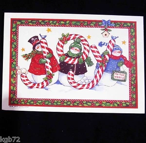 Leanin Tree Christmas Greeting Card Snowmen Joy Snow Multi Color C4 - Picture 1 of 2