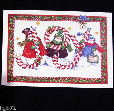Leanin Tree Christmas Greeting Card Snowmen Joy Snow Multi Color C4 - Image 1 of 2