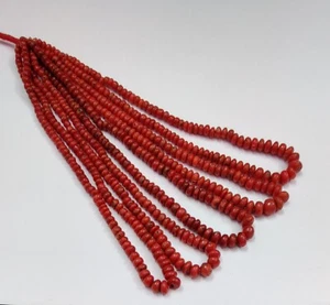 Italian Sea Coral Red Beads Natural Undyed Untreated 100% Coral Beads - Picture 1 of 12