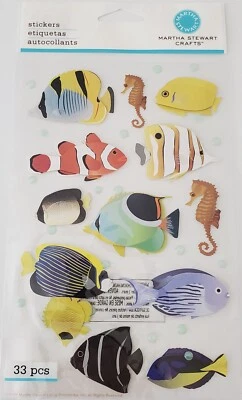 NEW Martha Stewart Crafts - TROPICAL FISH Stickers, 33 Pieces - Image 1 of 3