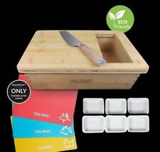 Bamboo Chopping Board Set - With Waste Hatch - Wood - Eco Friendly - Chop-Master