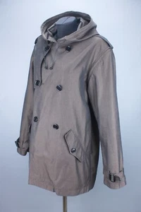Adam Elope Et Rope' Trench Jacket Hooded Made In Japan Brown Womens Size 40 - Picture 1 of 17