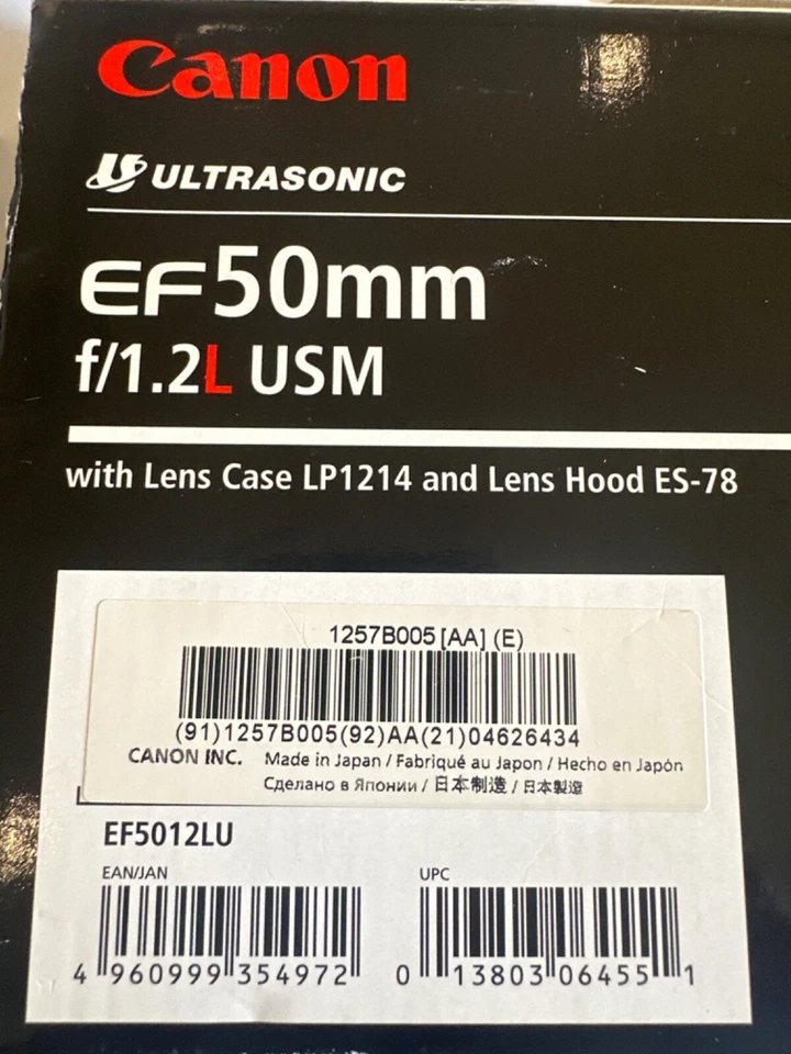 Canon EF 50mm f/1.2L USM Objektiv in Top Zustand - Bild 1 von 1