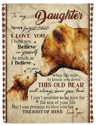 Manta Bears Love Regalo para Hija de Mamá y Papá Manta Sherpa de Vellón Navidad Foto 1 de 4