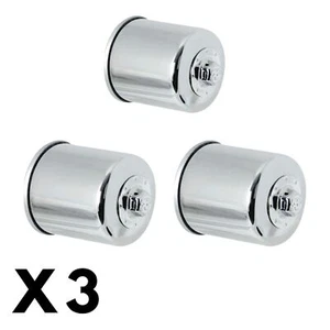3 Pack Chrome K&N Oil Filter for Honda CBR600F 1987-2000 - Picture 1 of 1