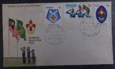 1974 Malaysia Malaysian Scout Jamboree FDC ties 3 stamps cd Butterworth