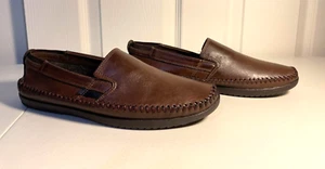 Mocassini in pelle marroni Bata taglia 7,5 uomo taglia 8,5/9 donna scarpe da guida unisex - Foto 1 di 7