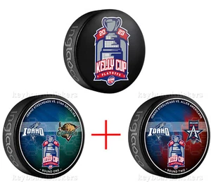 Paquete de 3 discos de hockey ECHL Kelly Cup Idaho Steelheads Dueling 2023 - ronda 2... - Imagen 1 de 5