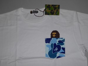 16664 bape abc pocket blue tee XL