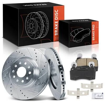 6x Rotor de freno perforado y pastillas de freno de cerámica para Cadillac CT6 2016-2020 parte delantera Foto 1 de 4