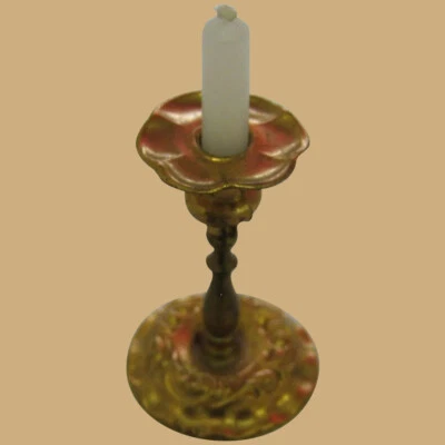 Castiçal antigo alemão em miniatura casa de bonecas ormolu - Imagem 1 de 2