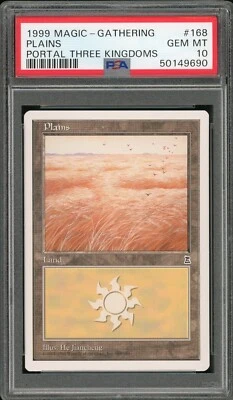 1999 MTG P3K Portal Three Kingdoms #168 Plains PSA 10 Gem Mint - Image 1 of 2