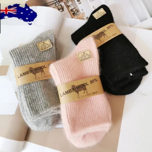 4 Pairs Women 100% Merino Wool Cashmere Crew Socks Dress Calf Solid Warm 5-8 - Picture 1 of 22