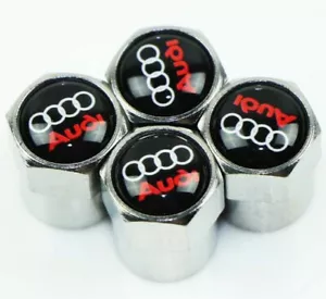 ✅4 Tappi Valvole Pneumatici logo AUDI A1 A2 A3 A4 A5 A6 A7 A8 Q2 Q3 Q5 Q7 TT RS - Picture 1 of 5