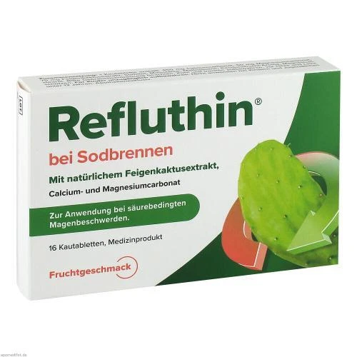 DR.WILLMAR SCHWABE GMBH & CO.KG REFLUTHIN bei Sodbrennen Kautabletten Frucht 16 St PZN 16011247