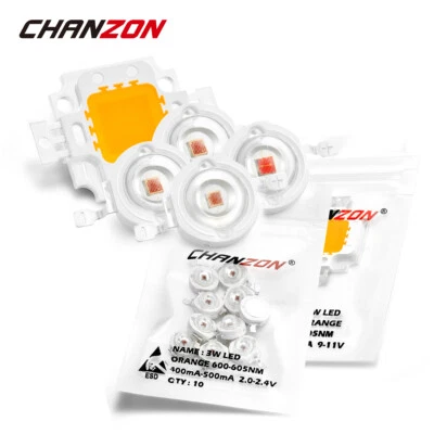 High Power Intensity Smd Led Chip 1W 3W 10W Orange Amber Bead Light Lamp Bulb - Image 1 of 4