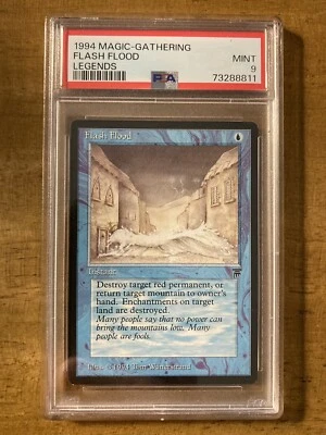 MTG✨FLASH FLOOD✨Legends PSA 9 MINT Common INSTANT 1994 T. Wanerstrand Artwork - Image 1 of 2