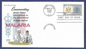 1962 FDC Malaria issue #1194 Fluegel cachet - Picture 1 of 1