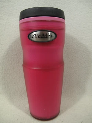 Aladdin Easy Grip Tumbler 16 Oz. Pink~Black~Drink~Portable~Water Bottle & Lid - Image 1 of 4