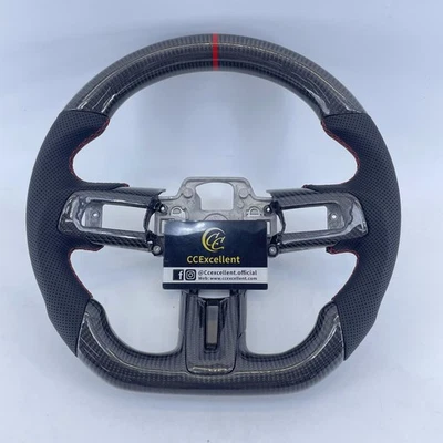 For Ford Mustang 2018-2023 Shelby GT350 GT350R real carbon fiber steering wheel - Image 1 of 4