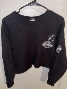 Camisa corta Harley Davidson para mujer talla XL negra elástica mangas largas - Imagen 1 de 3