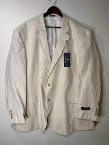 Stafford 54 Breg Big & Tall Sport Mantel Blazer Off White Baumwolle 2 Knopf Klassisch - Bild 1 von 9