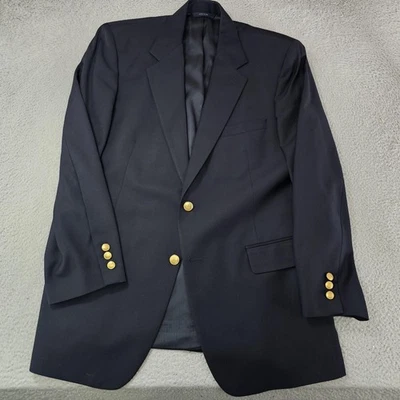 Brooks Brothers Brooksease Blazer Mens 42R Navy Wool Gold Buttons Made USA - Image 1 of 4
