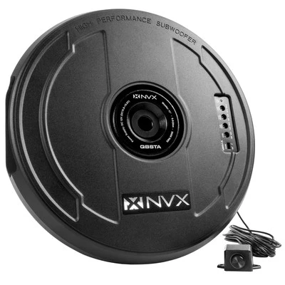 NVX QBSTA 300W RMS 11" Spare Tire Amplified Subwoofer System | Car Subwoofer