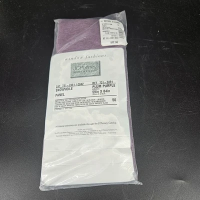 JCPenney Home Collection Snowvoile Panel Plum Purple Curtain 59x84in New USA - Image 1 of 4