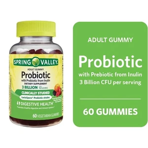 Spring Valley Bacillus Coagulans Probiotic Supplement Gummies, Peach, 60 Count - Picture 1 of 6