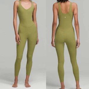 Lululemon Align Bodysuit 25" Bronze Green Legging Jumpsuit Size 4 - Picture 1 of 6