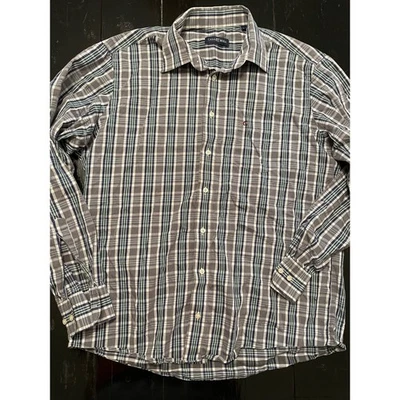 CASA MODA Men's Plaid Button Down Shirt L/41-42 Gray Blue Green Casual - Image 1 of 3