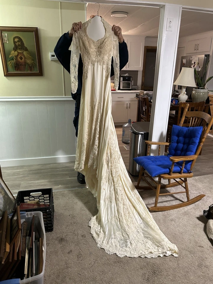 100 Year Old Vintage Victorian Wedding Gown - Image 1 of 4