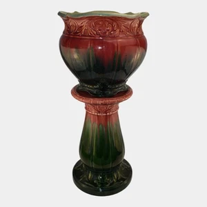 Weller Blended Glaze Vintage Art Pottery Ceramic Jardiniere And Pedestal - Picture 1 of 6