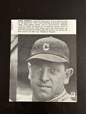 Earl Averill Signed Magazine Photo Cut 3x4 Hall of Fame Cleveland Indians