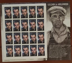 Legends Of Hollywood Henry Fonda 37 Cent Briefmarkenbogen - Bild 1 von 2