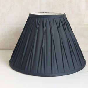 Laura Ashley Fenn Lamp Shade Light Shade Black Silk Pinch Pleat Country House