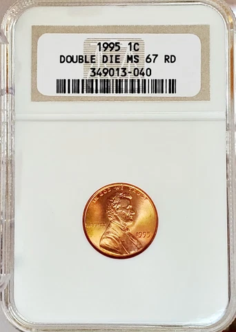 1995 Lincoln Cent Double Die Obverse NGC MS67 RD Gem BU 1995 DDO Red Cover