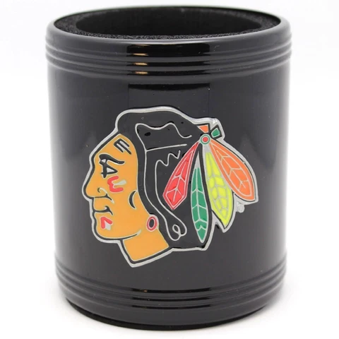 Chicago Blackhawks Can Cooler Metal Applique Mascot Logo - 6731 Cover