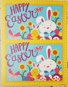 SET OF 2 PLASTIC PLACEMATS,12x17",BUNNY,CHICK,BUTTERFLY,FLOWERS,HAPPY EASTER,HL - Picture 1 of 12